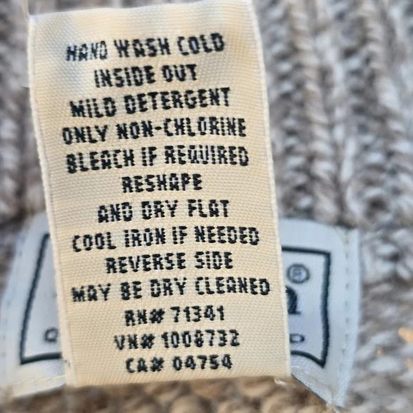 L.L.Bean Classic Rag Wool Sweater Henley 100% Lambs Wool Large 285174 - Picture 7 of 8